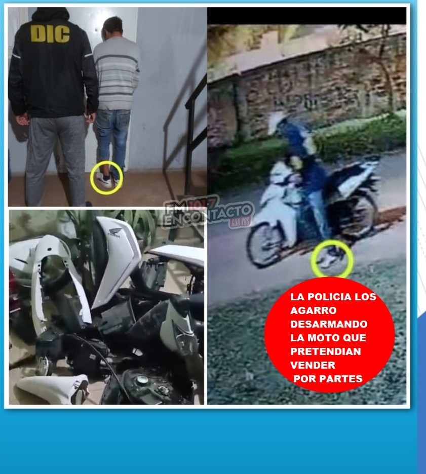 DOS MECÁNICOS PRESOS POR COMPRARLE UNA MOTO ROBADA AL “MONCHO”