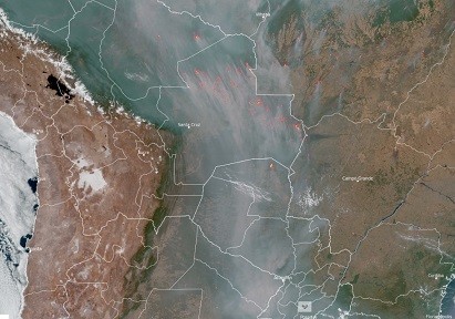 ALERTA EN EL CHACO POR FUERTE PRESENCIA DE HUMO DE INCENDIOS EN BRASIL Y BOLIVIA