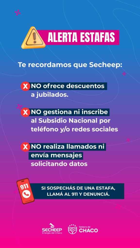 SECHEEP ALERTA SOBRE NUEVOS INTENTOS DE ESTAFAS A TRAVÉS DE WHATSAPP, REDES SOCIALES Y/O TELÉFONOS