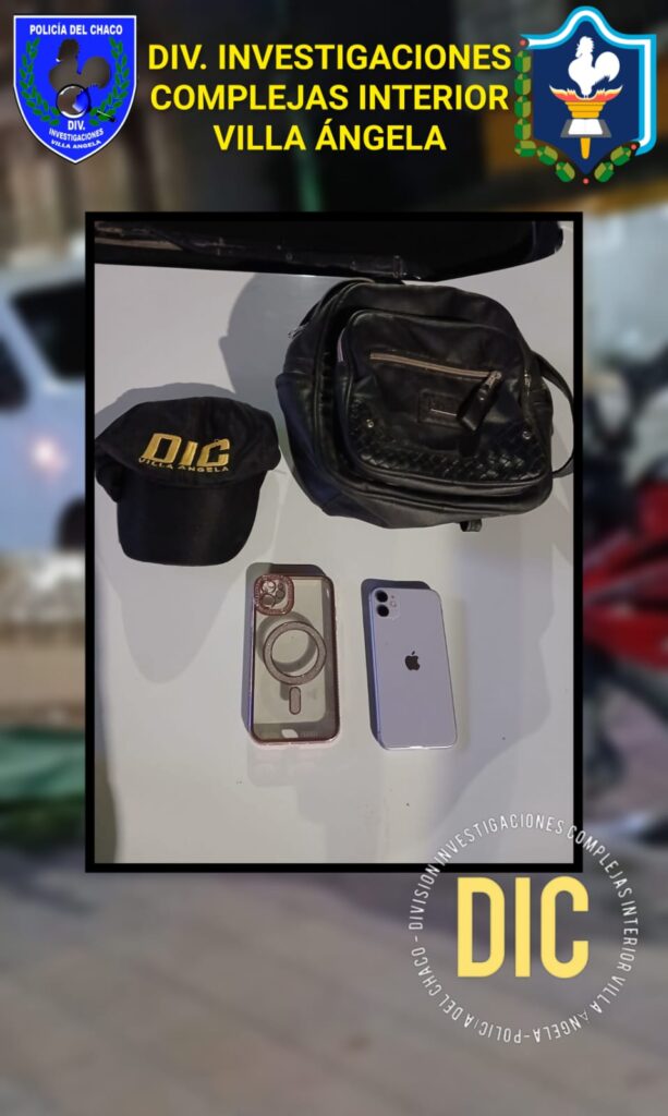 EFICAZ TRABAJO DE INVESTIGACIONES DE VILLA ÁNGELA PERMITIÓ RECUPERAR UN IPHONE Y UNA MOCHILA ROBADOS